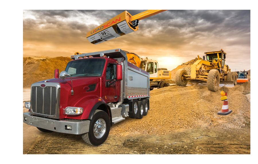 LOADSCAN LVS volumetric scanner scanning a loaded mining truck — MACWORX authorized Canadian distributor